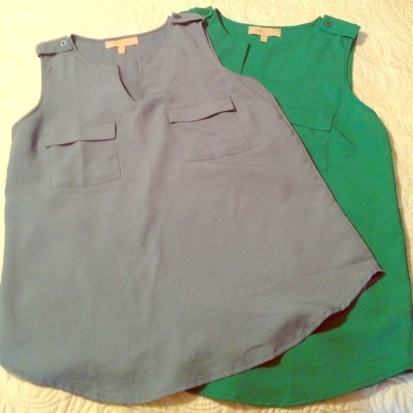 BUNDLE Blue and Green Tank Tops - Picture 1 of 3
